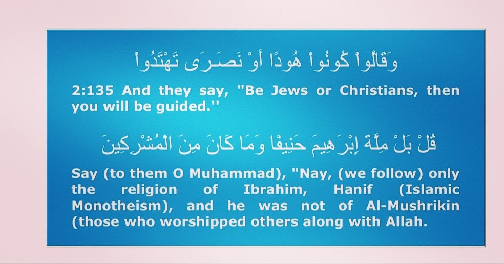 Muhamma35798244's tweet photo. We follow the religion of Hazrat Ibrahim and Hanif (monotheism; doctrine or belief that there is no one but ONE Allah). And they didn't preach Judaism or Christianity.❤️
Al-Baqarah (Ayah-135) https://t.co/Y7xHrhuC4A