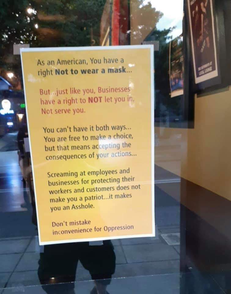 This sign in the window of a Portland restaurant CLAPS 👏🏽