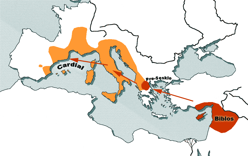 Early European Farmers (EEFs) from Turkey introduced farming to Europe and replaced the WHGs in most places, Italy included. They did this in the late 6000s & early 5000s BC. These EEFs are associated with the Cardial Ware culture.