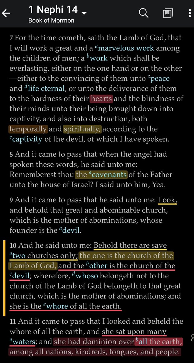 Christ is unifying his Church and his Doctrine. This winding up creates the 'TWO churches' There is only one - the ONE STORY of the Atonement. All cultures and mythologies and ancient histories are badly garbled apostate versions of this singular doctrine and Plan of Salvation.