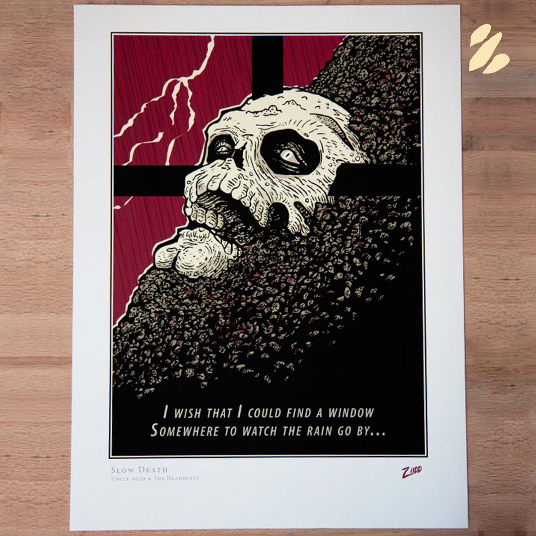 BenetYann's tweet photo. [EN] Slow Death, inspired by #uncleacid is available on the shop ! 
[FR] Slow Death, inspiré par Uncle acid &amp; The Deadbeats est dispo sur le shop !
https://t.co/RSQXhe2DLE
-
-
-
-
#print #illustration #skull #art #stonerrock #doom #dessin #drawing #artwork #artist  #musicinspired https://t.co/gWlFK2Zt5A