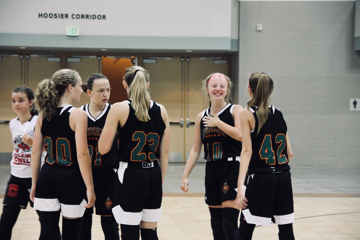 CoachTJPerry's tweet photo. Back for @niketoc  “Session 2” with first of 5 pool games tipping at 9:10am.   Some early mornings in the 🏀 gym the next 3 days for: @laurenperry42 @allison_scheu @Savannah_S22 @ava_shafer30 @malloryb_10 @AvaCart38917456 @ava_bills @mcbride_rilee    #Together @IndianaEliteWBB https://t.co/4k96HIChQL