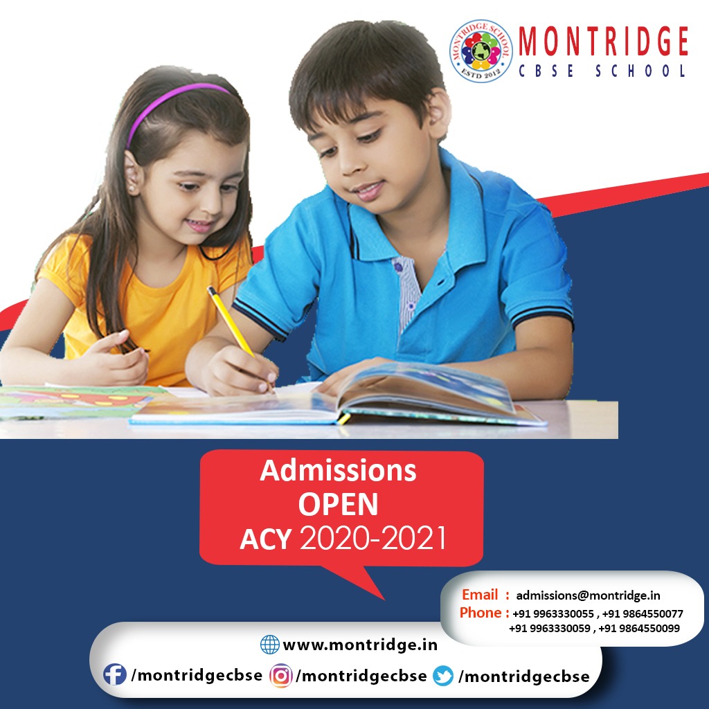 Now time to get enroll your child in school...
Your children's future is created by what you do today. 
Admission Open for the Academic year 2020-21.
For enrollment montridge.in/application-fo…
and any other details please feel free to contact us @ 9864550099. 
#AdmissionOpen2020