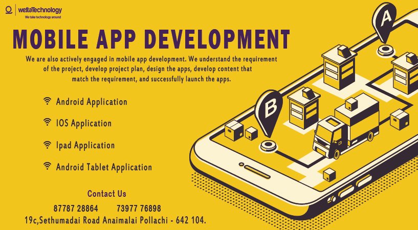 WettaTechnology's tweet image. We are also actively engaged in mobile app development. We understand the requirement of the project, develop project plan, design the apps, develop content that match the requirement, and successfully launch the apps. 

Contact        : 87787 28864 (or) 73977 76898