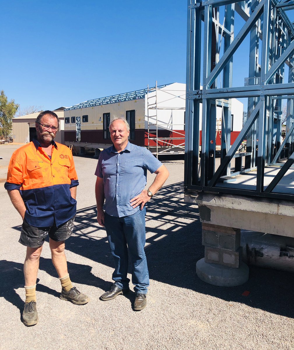 SteveEdgoMLA's tweet photo. This morning I visited the #Julalikari Council Aboriginal Corporation to check their new housing program.
Manager, #KellyWhite showed me around and explained the work be undertaken on site which has created a number of jobs for local people.
Thanks for your time Kelly. https://t.co/t4JhwiTh9f