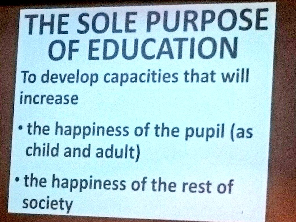 So,  @GavinWilliamson believes the sole purpose of education is ultimately to help you get a good job, Prof. Richard Layard (and I!) believe the purpose of education is to help you and society lead a happy and fulfilling life. What do you think the purpose of education is?