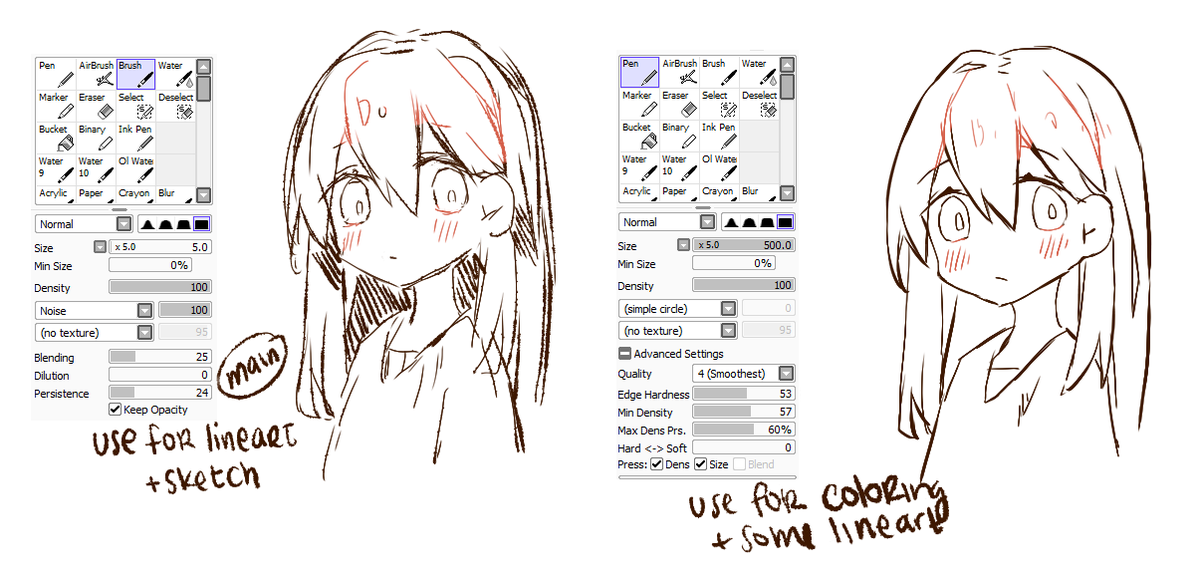 i got a few msgs about what brush I used for drawing so here they are! 