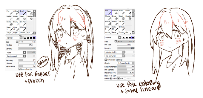 i got a few msgs about what brush I used for drawing so here they are! 