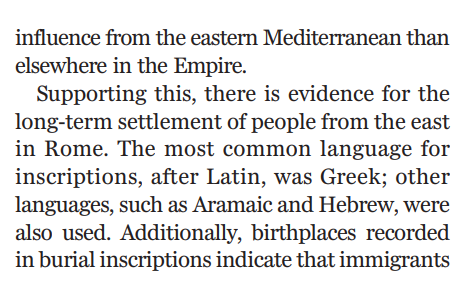 E Mediterranean had greater population density than other areas, which is why it was likely source for most immigrants. These immigrants shifted the ancestry of Romans to the east, though there was some heterogeneity that remained despite extensive mixing.