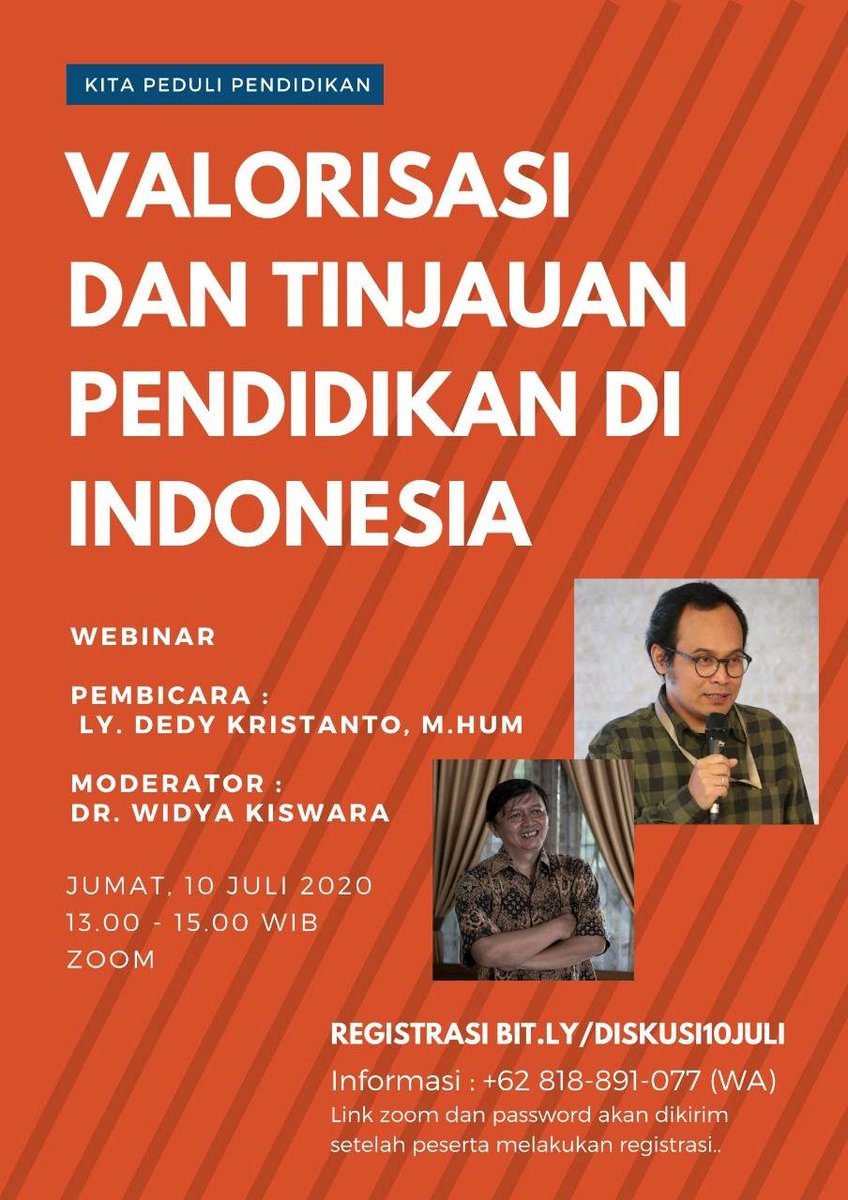 LIVE NOW!

Ikuti diskusi komunitas Kita Peduli Pendidikan

"Valorisasi dan Tinjauan Pendidikan di Indonesia"
Marxisme dan Pendidikan

Pembicara: LY Dedy Kristanto, M.Hum
Moderator: Dr. Widya Kiswara

youtu.be/WcdkG9REBg8