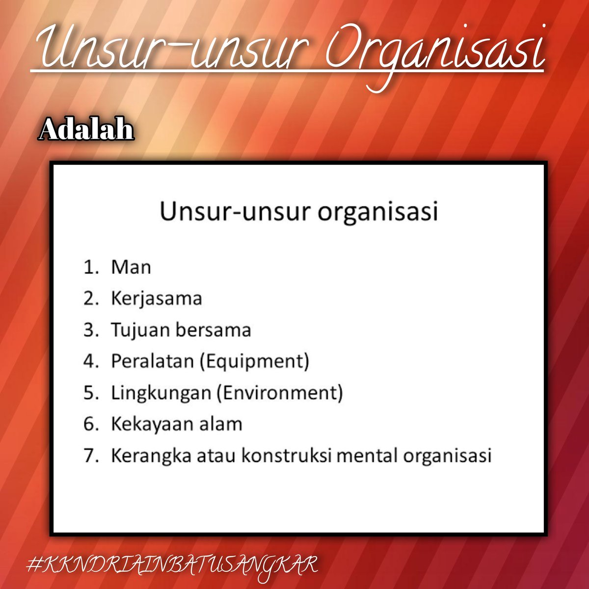 DesignerYori's tweet photo. Assalamualaikum warahmatullahi wabarakatuh, salam semangat. Organisasi adalah sebuah wadah bagi kita, untuk berproses, dan hasil akhir tergantung dari kita menyikapi nya. 
Semoga bermanfaat.
#kkniainbatusangkar2020 @IAINBatusangkar #KKNDRIAINBATUSANGKAR #kkndriainbatusangkar https://t.co/jM4qcDmcgH