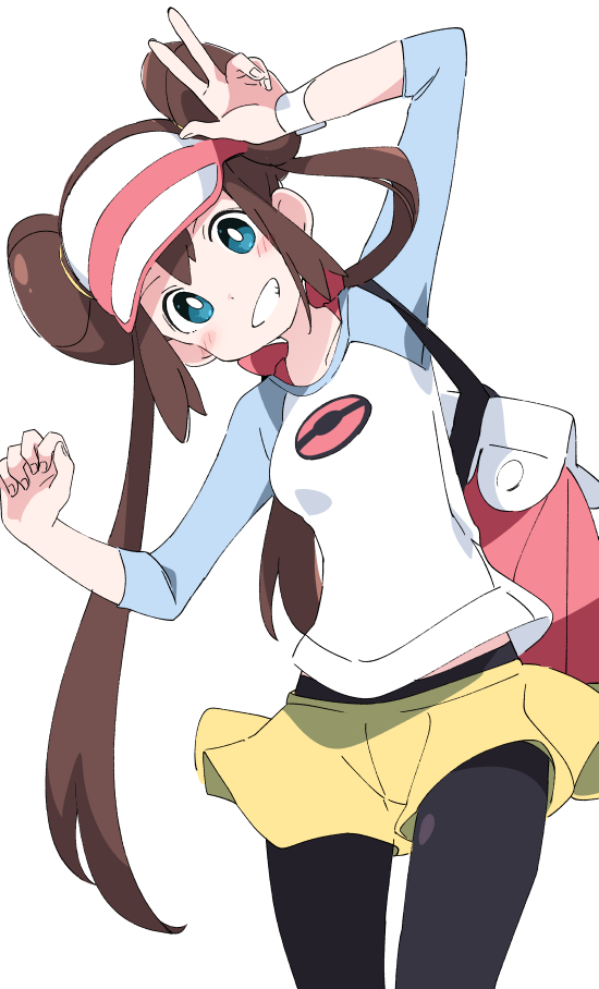 rosa (pokemon) 1girl solo pantyhose white pupils brown hair bright pupils shorts  illustration images