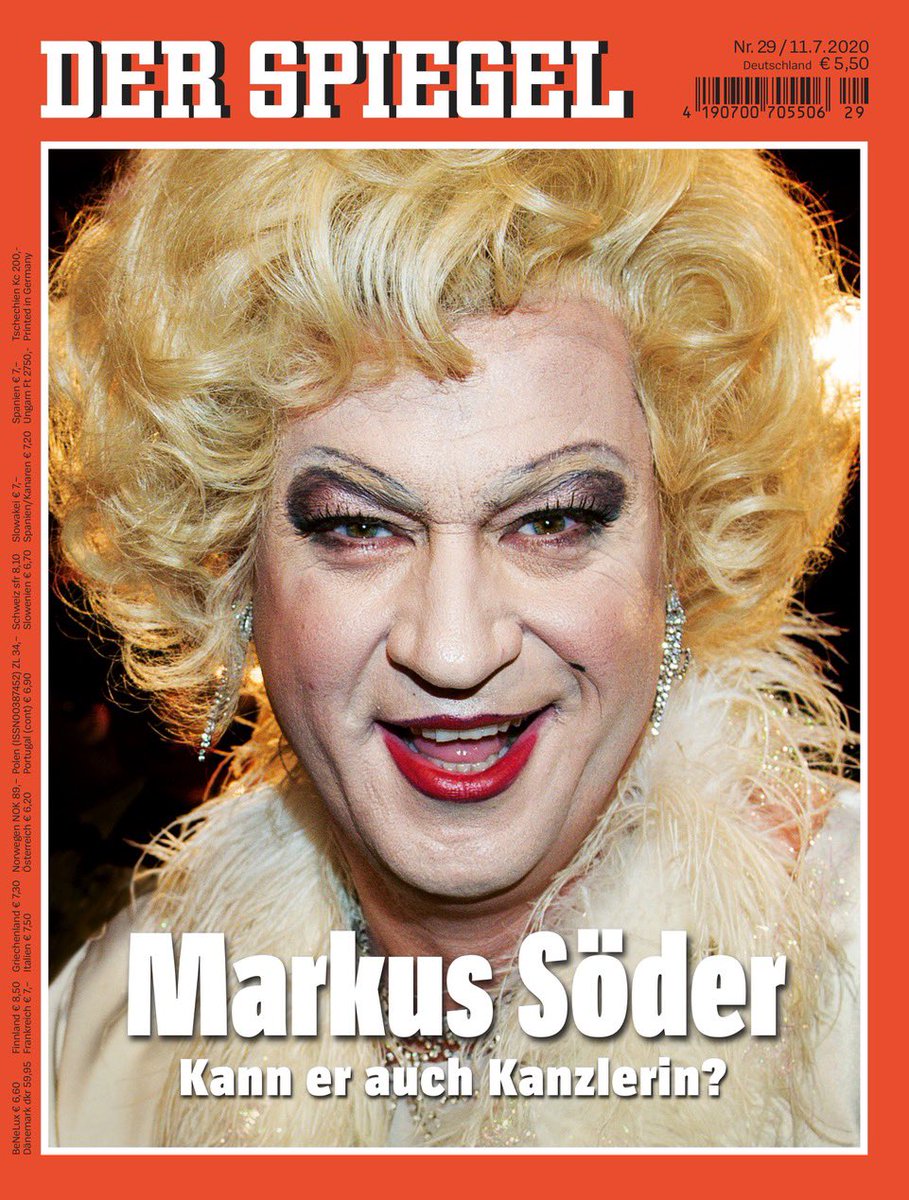 Kann Söder Kanzlerin? Der neue <a href="/derspiegel/">DER SPIEGEL</a> ist da - hier ist das Cover, das wir NICHT gedruckt haben, auch wenn es uns nicht leicht fiel. spiegel.de/backstage/mark…