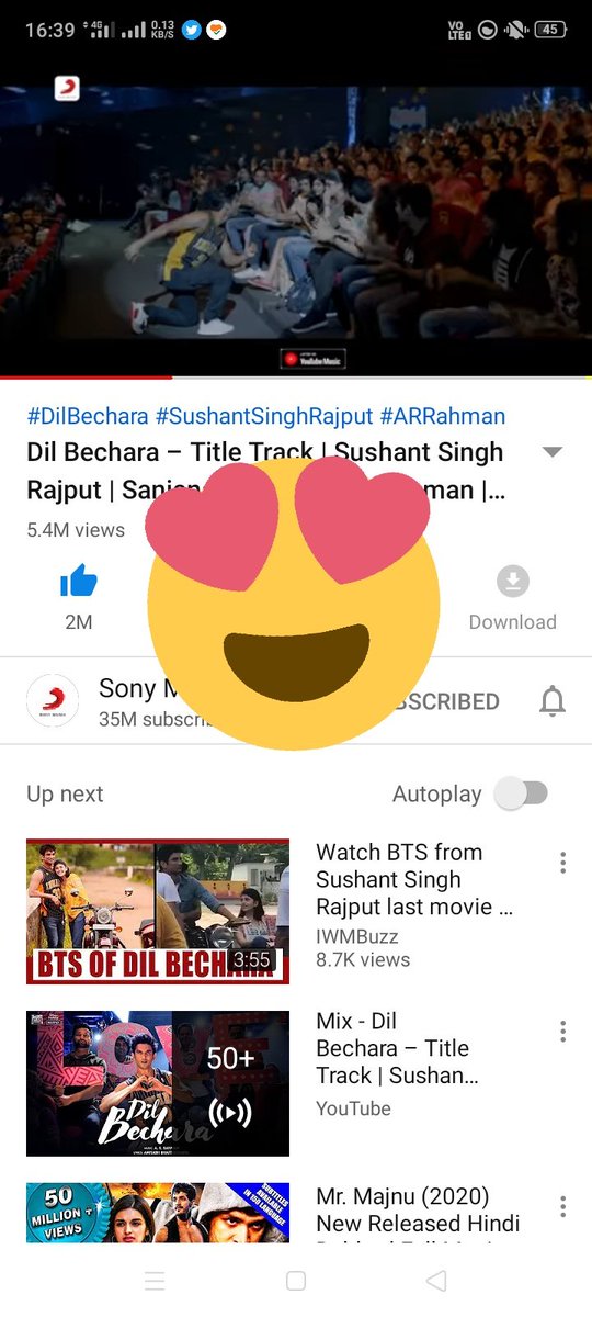 #MahaGovtCBIForSSR
#DilBecharaTitleTrack 
#DilBecharaTrailer 
Flying Higher and Higher..😍😍😍😍🥰🥰🥰🥰😍😍😍
Already 5.4M views with #2M Likes. 👏👏👏👏👏🥰😍🥰😍🥰😍