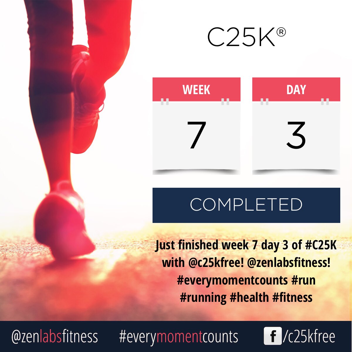Just finished week 7 day 3 of #C25K with <a href="/c25kfree/">C25K®</a>! <a href="/zenlabsfitness/">Zen Labs Fitness</a>! #everymomentcounts #run #running #health #fitness