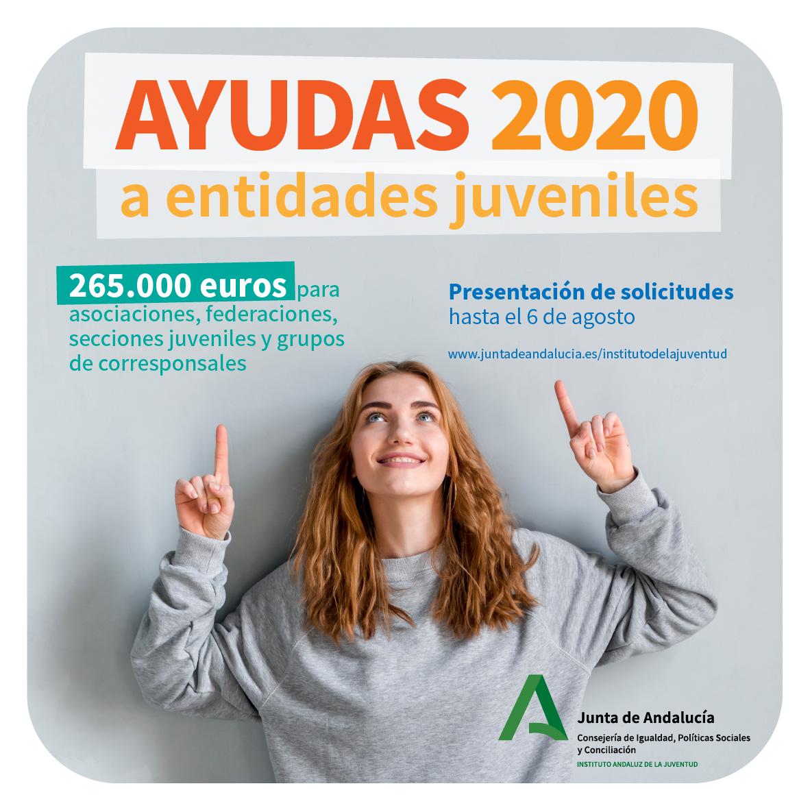 IAJuventud's tweet photo. 🔴 ¡Buenos días y #FelizSemana! ¿Aún no sabes que ya puedes solicitar nuestras ayudas 2020? Un millón de euros para:

✅ Entidades juveniles 👉 https://t.co/GmgHsOfCzR

✅ Proyectos empresariales (#Innovactiva6000) 👉 https://t.co/KQHqNGyXGo

📆 Hasta el 6 de agosto. https://t.co/WGlgG73u3T