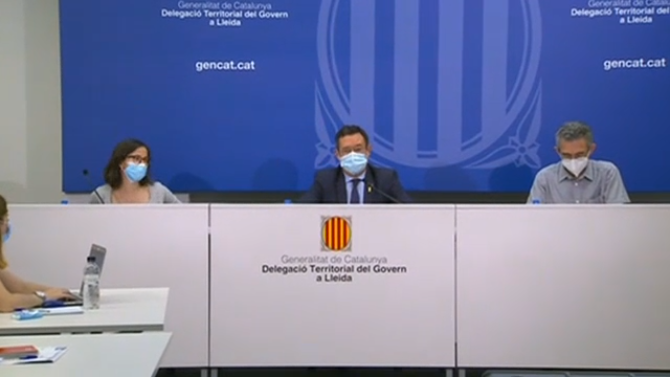 PereGilart's tweet photo. "La setmana que ve continuaran les condicions de confinament perimetral del Segrià", segons @_ramonfarre, que també posa el focus en l'augment de casos entre els joves (15-29 anys). El Segrià aglutina 280 positius, dels 338 de la Regió de Lleida detectats les últimes 24 hores. https://t.co/AnPeODZzo6