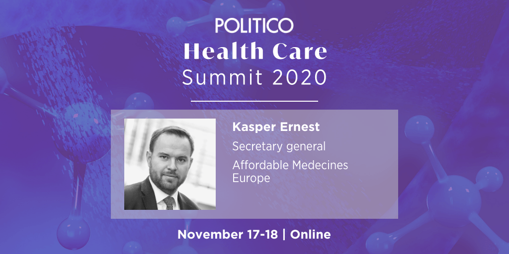 LivePOLITICO's tweet photo. .@AffordableMedEU’s Secretary General @KasperErnest will be joining us at POLITICO’s Health Care Summit on November 17-18 for a spotlight discussion on medicine shortages in Europe. Don’t miss this conversation — register today! >> https://t.co/Anyhb3FfzB | #POLITICOHealthCare https://t.co/7daMfetB0e