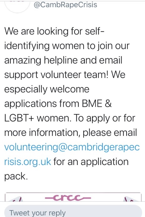 The tweets  @CambRapeCrisis have deleted are here: