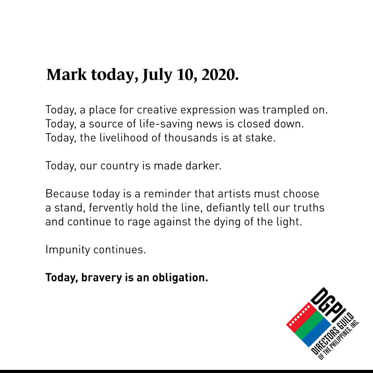 exgangleader's tweet image. #DGPI official statement