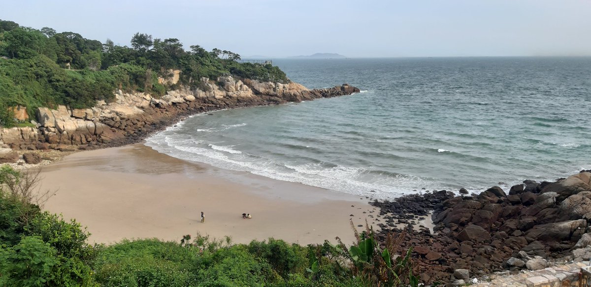 This is what Jinsha Beach looks like at low tide these days. Residents say it was much nicer before the dredges came.