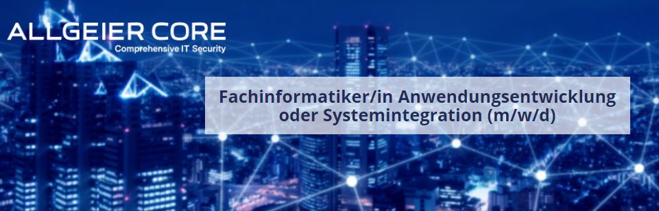 Wir möchten unser Team weiter ausbauen! Daher suchen wir zum nächstmöglichen Zeitpunkt eine/n

#Fachinformatiker/in Anwendungsentwicklung oder Systemintegration (m/w/d)

in Vollzeit für den Standort Hamburg. karriere.allgeier-core.com/de?id=8e3ebd #ITSicherheit #ITJob #Cybersecurity