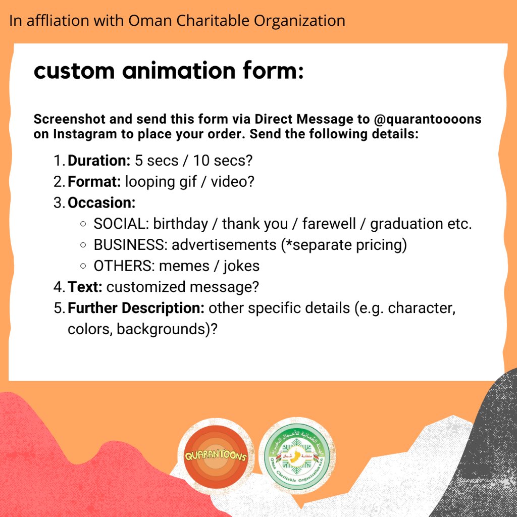 quarantoons1's tweet photo. Yemen needs your help!

Quarantoons has partnered with @ocooman on this fundraiser. Order custom-made animations from Quarantoons with all proceeds paid directly to Oman Charitable Organization to help Yemeni families in need.

Swipe through for details. https://t.co/goqwbmKzA0