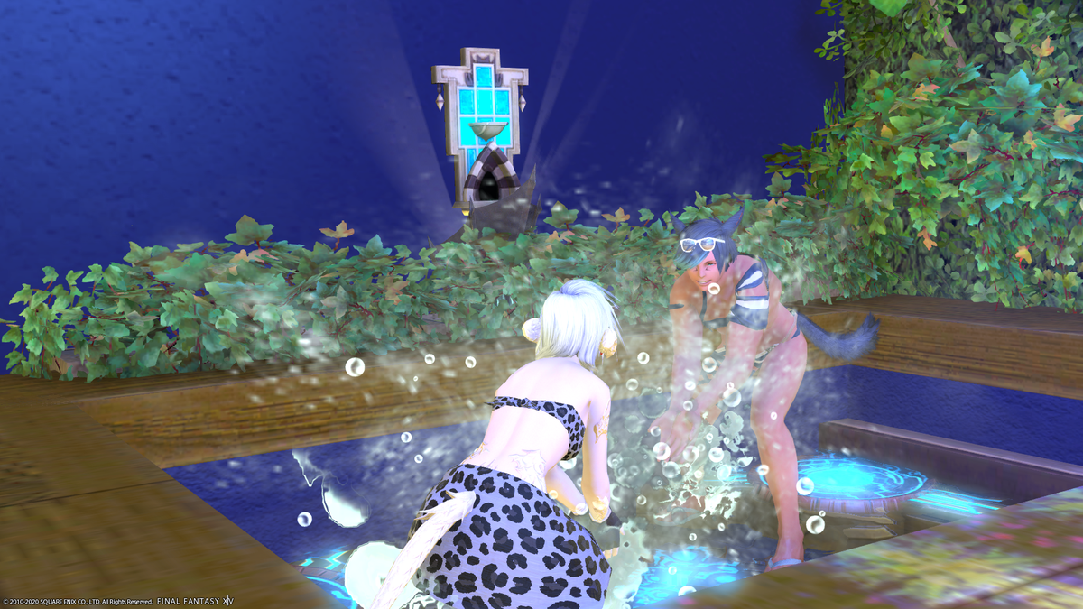 Hatokichi_FF14's tweet photo. 初めてナイトプールBarに行ってきた!
脚の間のぽぽさん可愛い。
#NightPoolBAR #FF14 #サケセン https://t.co/euxQGSBmSl