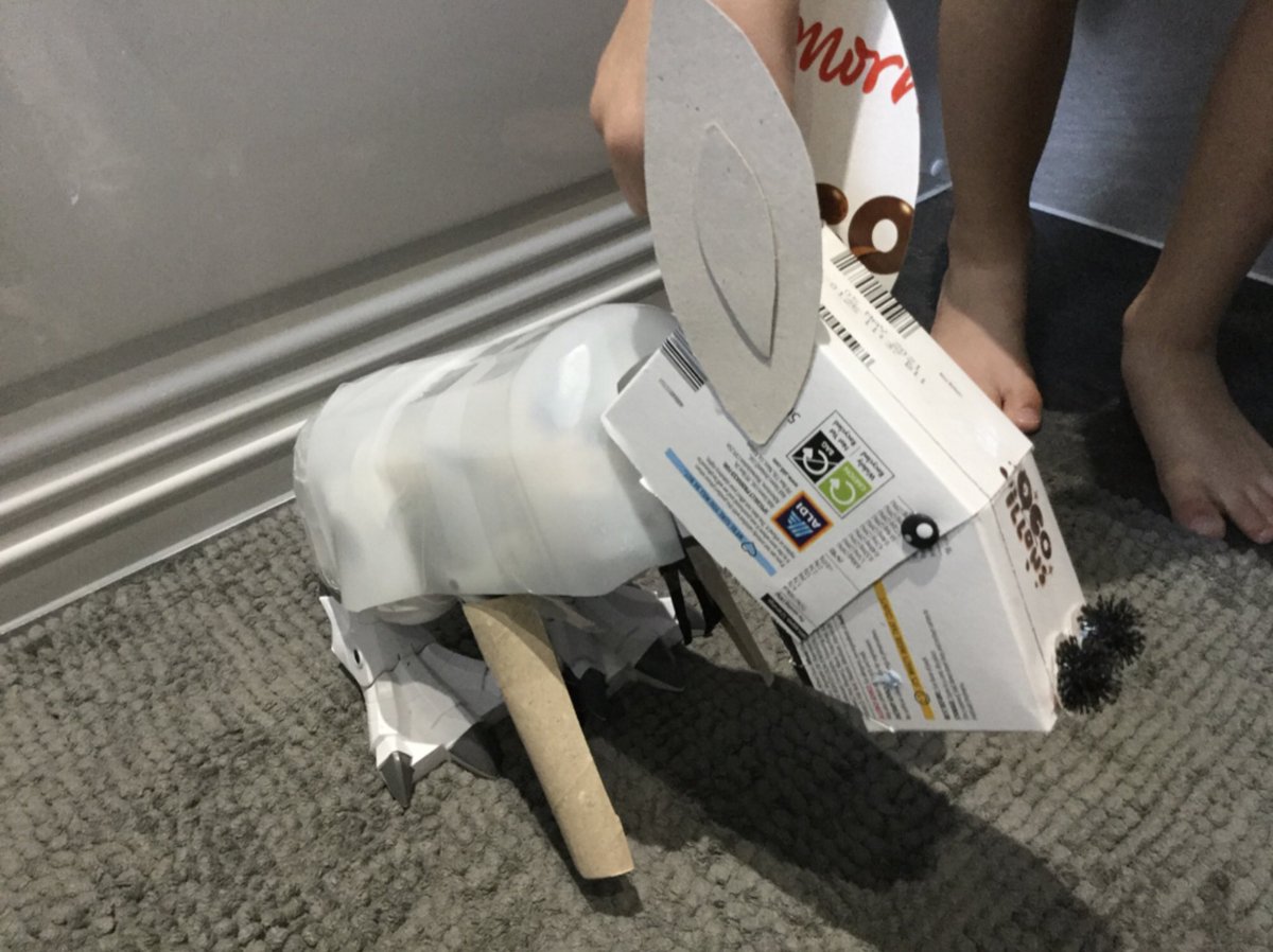 CharlotteShiles's tweet photo. Kestrels have been thinking about what robotics of the future could look like, here’s a model of a robotic rabbit, which allows children to have a bestie for life as it never runs out of battery! @stbartsRWB https://t.co/DWvMoVOdNG