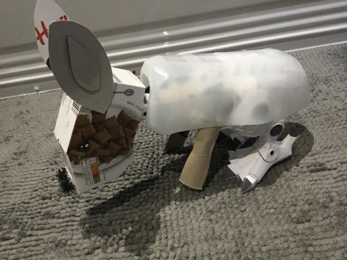 CharlotteShiles's tweet photo. Kestrels have been thinking about what robotics of the future could look like, here’s a model of a robotic rabbit, which allows children to have a bestie for life as it never runs out of battery! @stbartsRWB https://t.co/DWvMoVOdNG