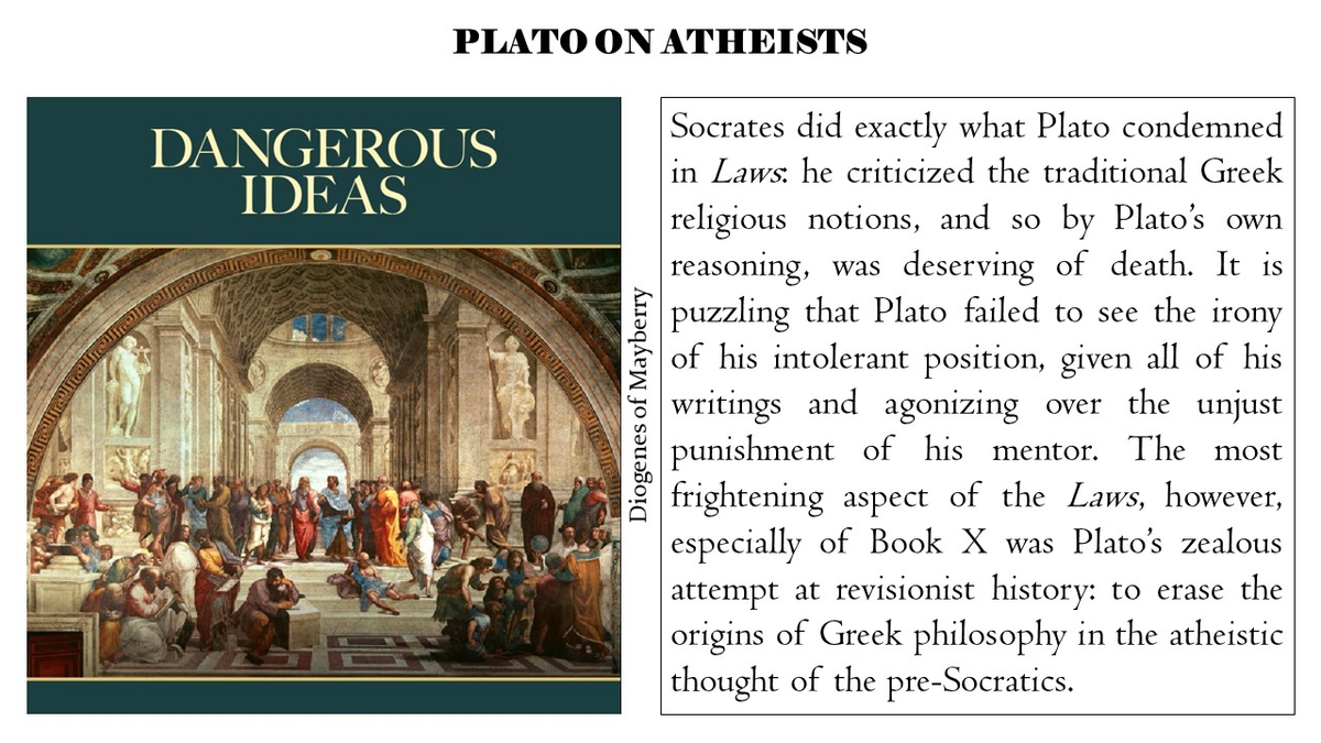 SylvesterReport's tweet photo. Why #TheRightToBeSecular is important. The murder of atheists for being 'immoral' has a long history of intolerance and ignorance. #Plato #Philosophy #Secularism #Humanism #Atheism https://t.co/tBcI1AxRss