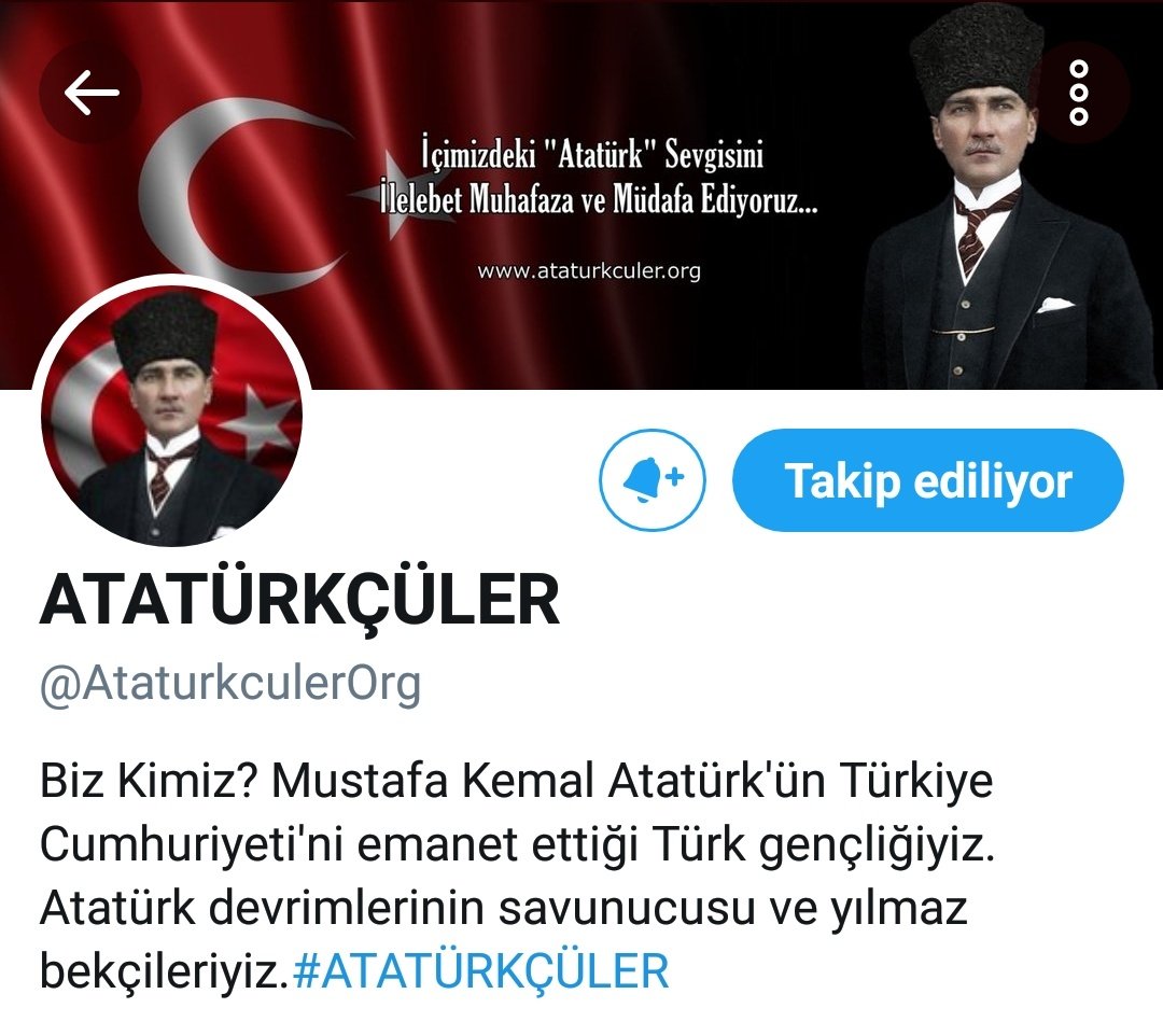 @AtaturkcMedya <a href="/AtaturkcuIer/">ATATÜRKÇÜLER</a> <a href="/AtaturkculerOrg/">ATATÜRKÇÜLER</a> Ben Atatürkçüyüm ve Her zaman takipteyim 👍
Sizde takipte kalın #Atatürkçüler

<a href="/AtaturkculerOrg/">ATATÜRKÇÜLER</a> @AtaturkcMedya