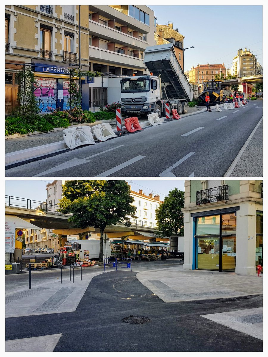 #PointTravaux #ChronoVélo 2 ça déroule pour la traversée du cours #JeanJaurès et enfin avoir la continuité pleine de #SaintMartinDHères à la gare, voir bientôt #SaintEgrève ! poke <a href="/ADTCgrenoble/">ADTC Grenoble</a>