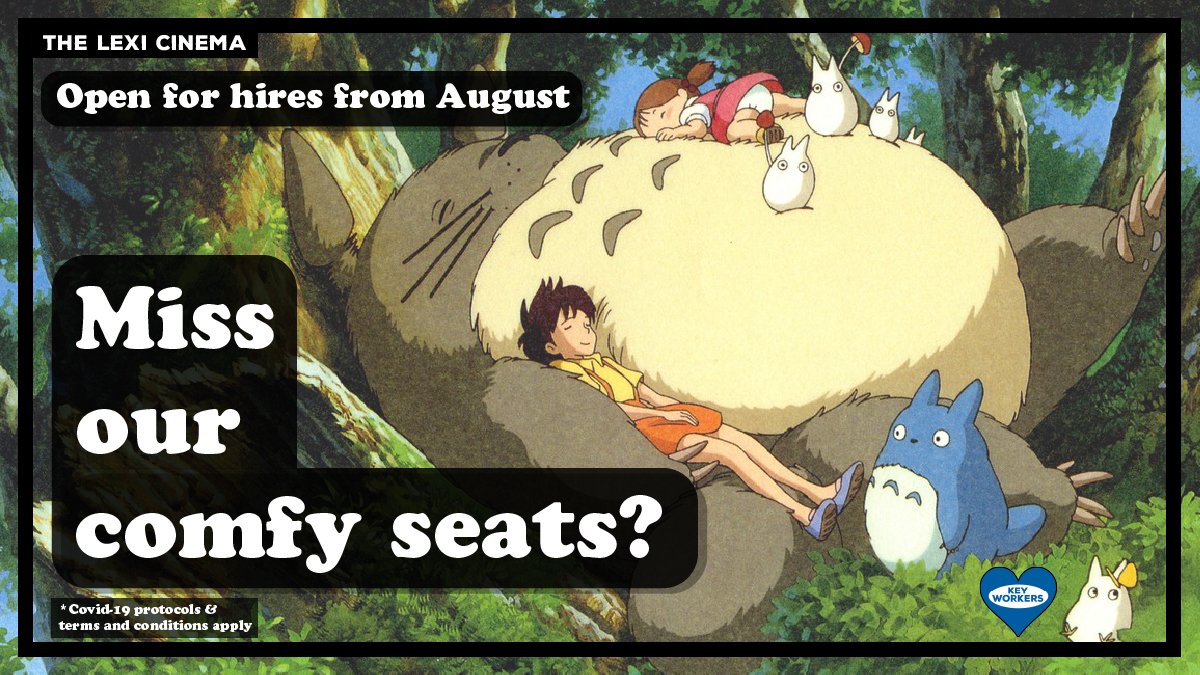 TheLexiCinema's tweet photo. π’π½πβ¨ Miss our comfy seats? οΏ½οΏ½π We'll be open for small group hires in August - come to the Lexi in your household or bubble!
π» For more details please visit https://t.co/LBp4aY2tZ6, including special rates for π Key Workers.
#lexireopening #lexihire #ourlexiyourlexi https://t.co/ya3o3FKOPV