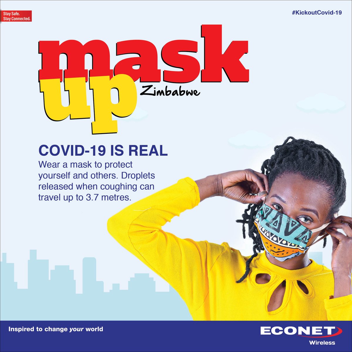 econetzimbabwe's tweet photo. A movement for all of us and for our safety! #MaskUpZimbabwe.

COVID-19 is real! Mask Up to protect yourself and others around you. https://t.co/YWtbWrVc0y