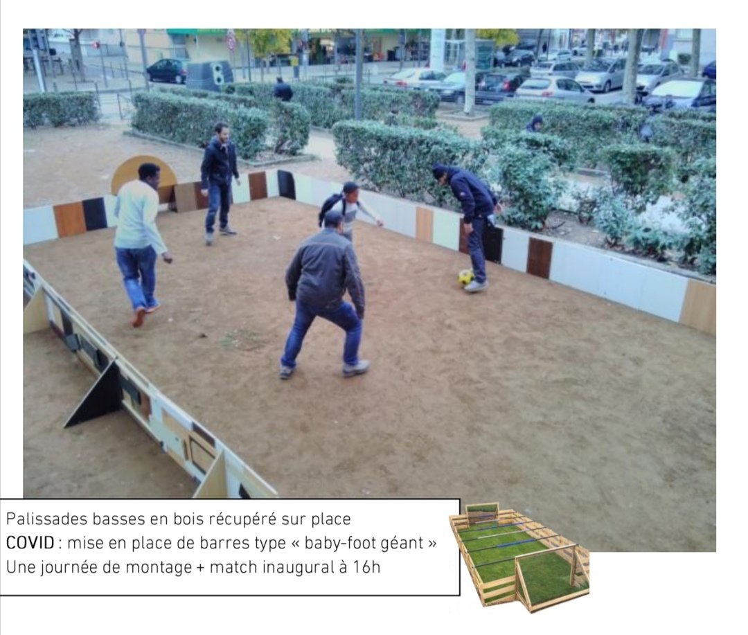 kendri51272541's tweet photo. Belle journée en perspective toujours avec notre partenaire @AtelierEmmaus construction de 2 city stades éphémères avec les jeunes du quartier #malval d'@EstMetropoleHab Suivi d'un tournoi organisé par le service jeunesse  @vaulxenvelin69. On commence par l'échauffement ! https://t.co/3po1l8wguJ