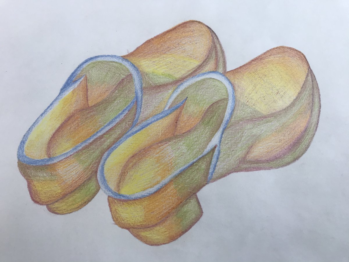 One of the joys of being an Art teacher is to see how our student's interpret a task. No two pieces of Art are ever exactly alike - even when they are working from the same resource images. To illustrate my point, here are some of Year 9's colour studies of Van Gogh shoes! 😊