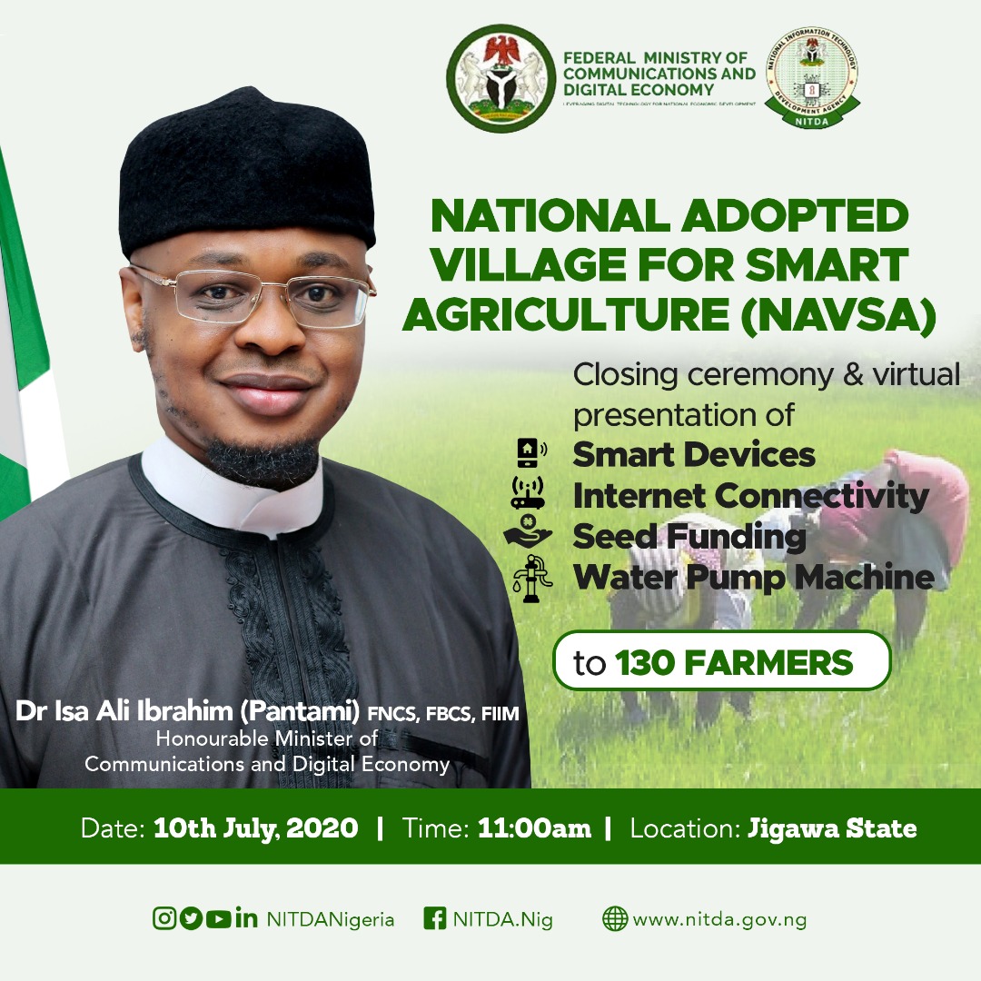 NITDANigeria's tweet photo. Closing Ceremony of NAVSA

@NITDANigeria, under the supervision of @FMoCDENigeria, will today, hold a closing Ceremony of its National Adopted Village for Smart Agriculture (NAVSA) where 130 farmers received training on series of digital skills. https://t.co/YfdgXzoXXG