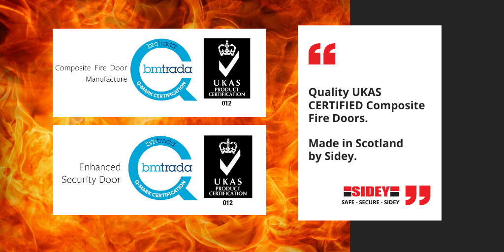 sideysolutions's tweet photo. NEW Composite #firedoors manufactured in Scotland by @sideyltd Fully certified under the new BM TRADA scheme STD 170 - fire tested internally &amp; externally to BS EN 1634-1 #StaySafe #StaySecure with @sideyltd https://t.co/UEAMC641TF https://t.co/pLrdF5kQFW