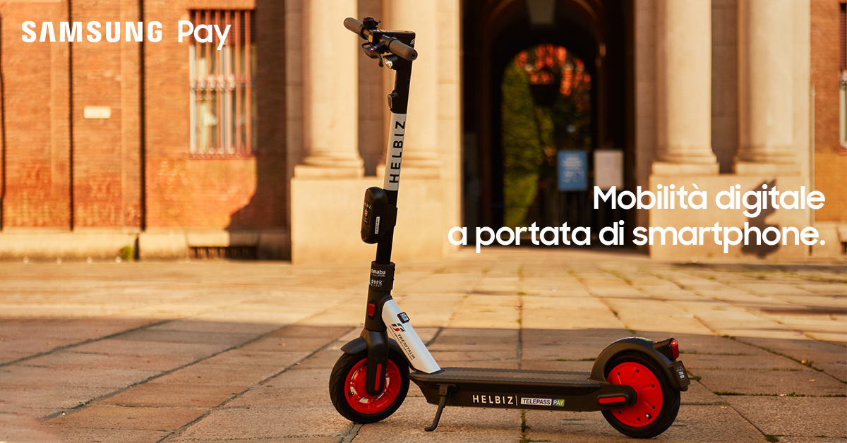 L’innovazione di Samsung arriva anche nel trasporto cittadino. Da oggi grazie a Samsung Pay gli utenti avranno accesso a uno sconto per muoversi con i monopattini e le bici elettriche a pedalata assistita in sharing @helbizofficial.