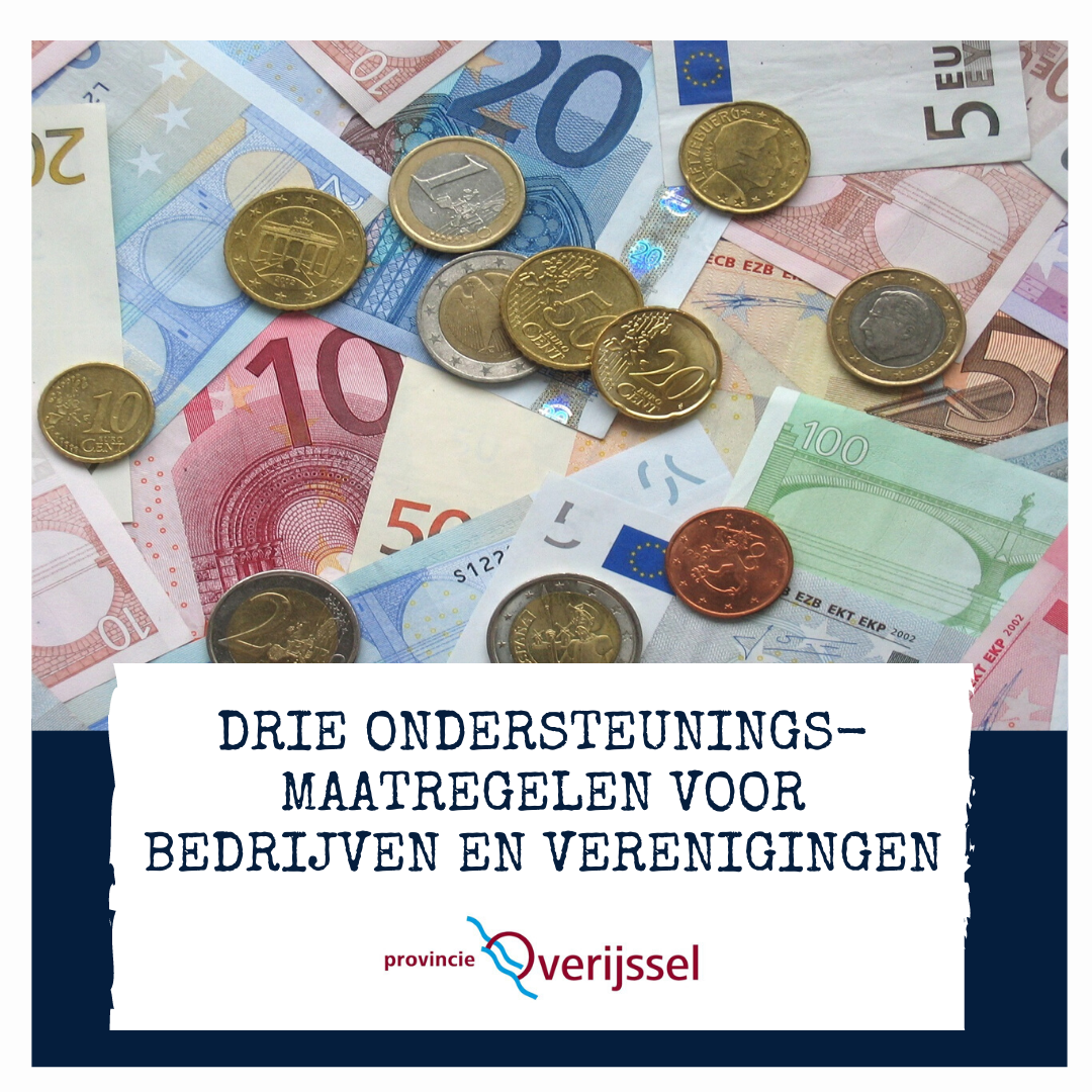 DRIE ONDERSTEUNINGSMAATREGELEN VOOR BEDRIJVEN EN VERENIGINGEN | De Provincie Overijssel komt met drie regelingen om het midden- en kleinbedrijf, culturele en maatschappelijke ondernemingen, organisaties en verenigingen te ondersteunen.
Lees hier meer…… bit.ly/2ZgP7Q4