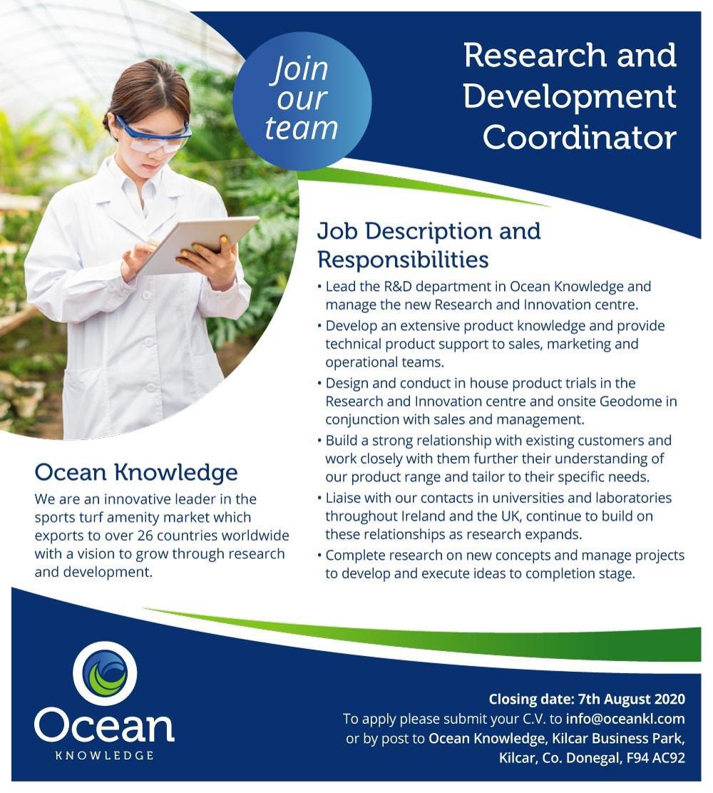 We are delighted to announce an exciting job opportunity at Ocean Knowledge. We are looking for a Research and Development Coordinator to join our team! For more details follow the link below. lnkd.in/eTg-w3G