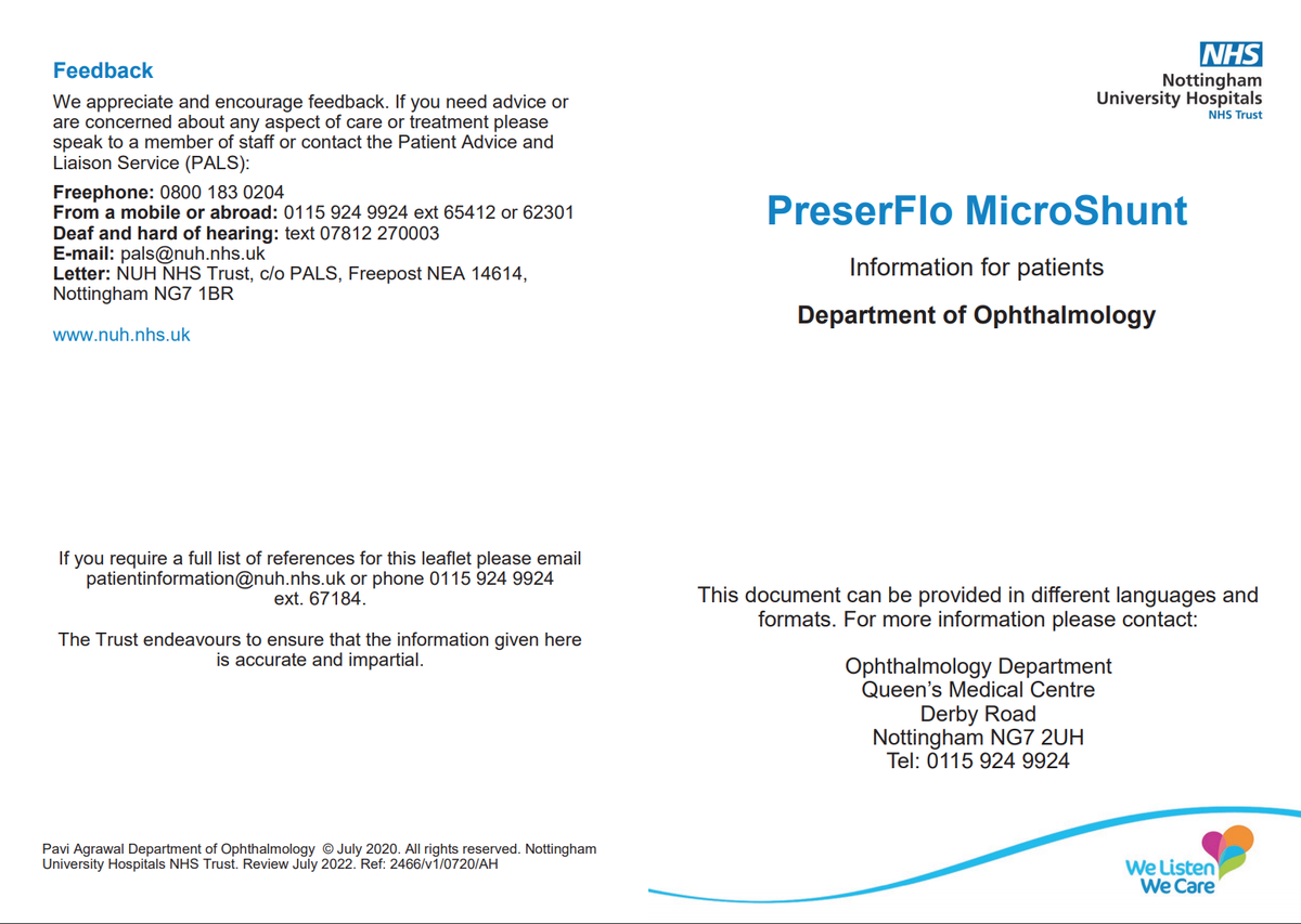 pavi_agrawal's tweet photo. I'm pleased to see the PreserFlo pt information sheet has been approved @nottmhospitals I am excited to be using this novel glaucoma drainage device in August, and we will be one of the first trusts in the country to be implanting it @TeamNUH @SantenUSA 
#glaucoma #Preserflo #NUH https://t.co/suq2OB44uV