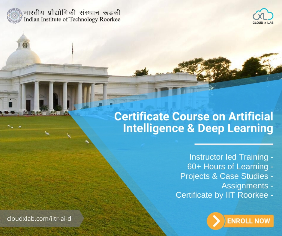 iitroorkee's tweet image. Enroll For Certificate Course on #ArtificialIntelligence and #DeepLearning using #Tensorflow 2 and #Python by @iitroorkee
For more info : cloudxlab.com/iitr-ai-dl