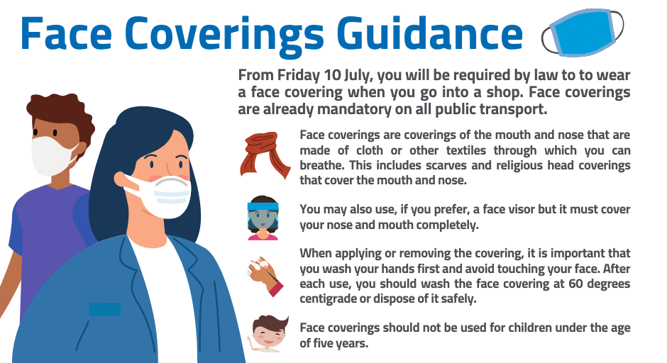 North_Ayrshire's tweet photo. From today, it is mandatory to wear a face covering when you go into shops. They are are already required on all public transport. 😷

Further info from @scotgov, including details on exemptions can be found at https://t.co/s62S46SoL4 https://t.co/jnOaJo4Nvw