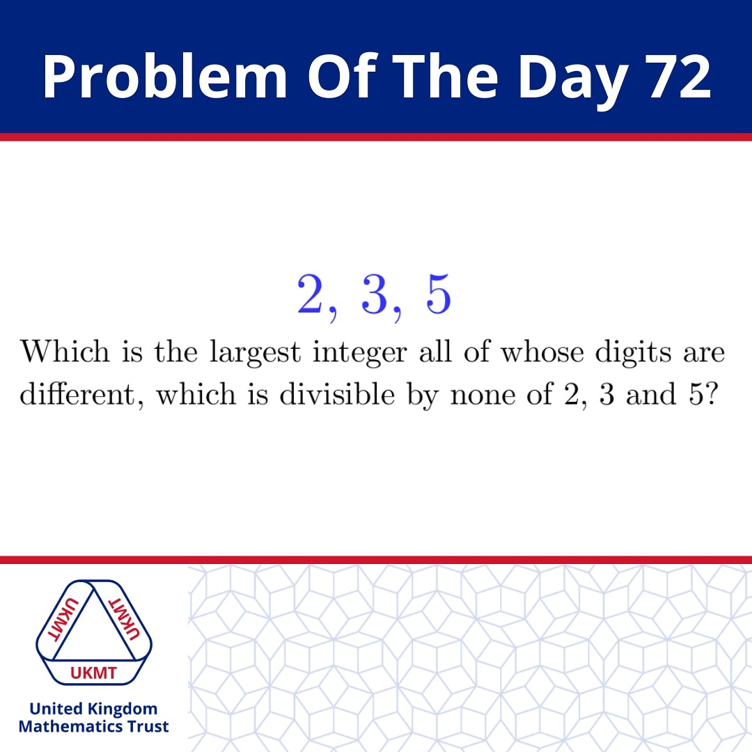 UKMathsTrust's tweet photo. Problem of the Day 72 is here...

#ukmt #ukmathstrust #problemoftheday https://t.co/Ui9ZjcEBlh
