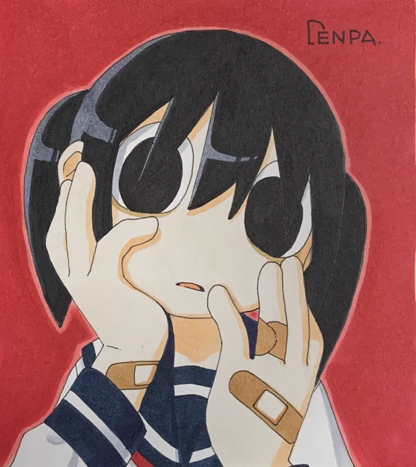 7月11日の18時くらいにBOOTH( https://t.co/nyObhBFuTE )にてミニ色紙(121×136mm)の原画を販売します、今回はおまけで手作りバッジが付きます。 