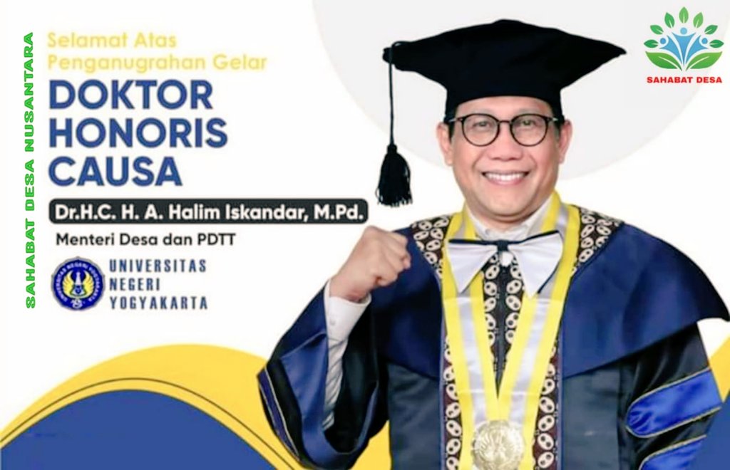 Selamat atas penganugerahan gelar kehormatan Doktor Honoris Causa kepada Gus Menteri H. A. Halim Iskandar, M. Pd. dari Universitas Negeri Yogyakarta, smg berkah-manfaat utk Bangsa &amp; Negara
#BerkhidmatUntukDesa
#TPPKaltim
<a href="/jokowi/">Joko Widodo</a> 
<a href="/halimiskandarnu/">ABDUL HALIM ISKANDAR</a> 
<a href="/anwsanusi/">Anwar Sanusi</a>
<a href="/taufikmadjid71/">IG : taufik.madjid</a>