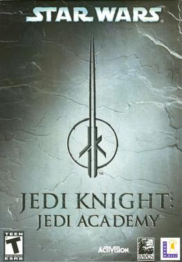 Box art of the PC game Star Wars Jedi Knight: Jedi Academy