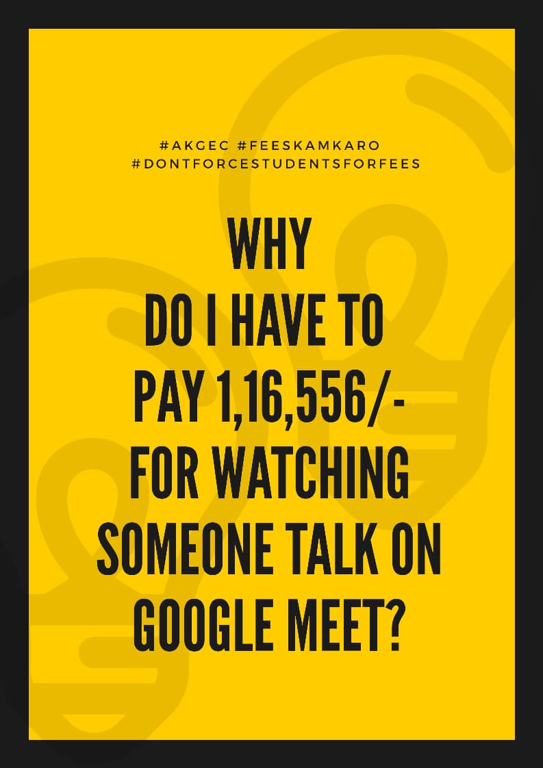 Killua34akgec's tweet photo. #SpeakUpForStudents 
Don't force students for fees.
Support us @INCIndia @ANI @ABPNews @AKTU_Lucknow @IYC @RahulGandhi https://t.co/rxBt8HnB6N